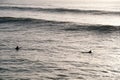 Male surfers enjoying the big wave in Oceanside Royalty Free Stock Photo