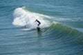 Male surfers enjoying the big wave in Oceanside in North San Diego, California, USA. Royalty Free Stock Photo