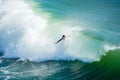 Male surfers enjoying the big wave in Oceanside in North San Diego, California, USA. Royalty Free Stock Photo