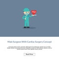 Male surgeon with cardiac surgery concept