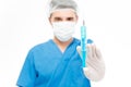 Male surgeon holding syringe Royalty Free Stock Photo