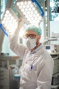 Male surgeon in an operation room Royalty Free Stock Photo