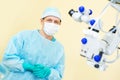 Doctor ophthalmologist surgeon in operation room Royalty Free Stock Photo