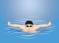 Male swimmer swimming