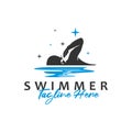 Male swimming sports athlete logo Royalty Free Stock Photo