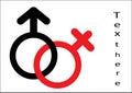 Male symbol. Female symbol