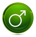 Male symbol icon glassy green round button illustration Royalty Free Stock Photo