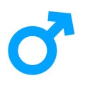 Male Symbol in Simple Outline Blue Color Design. Male Sexual Orientation Vector Gender Sign