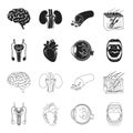 Male system, heart, eyeball, oral cavity. Organs set collection icons in black,outline style vector symbol stock