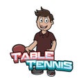 Male Table Tennis Player Color Logo Illustration Design Royalty Free Stock Photo