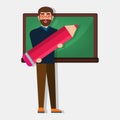 Male teacher concept vector illustration in flat style Royalty Free Stock Photo