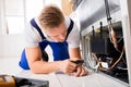 Male Technician Checking Refrigerator Royalty Free Stock Photo