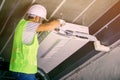 Male Technician Repairing Air Conditioner Royalty Free Stock Photo