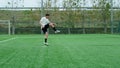 Male teen player scores a penalty
