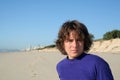 Male teenager on beach