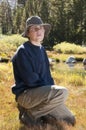 Male teenager in countryside