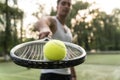 Male tennis player on the court