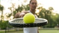 Male tennis player on the court