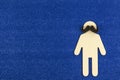 Male sign on a blue background