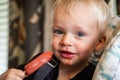 Male Toddler Eating a Popsicle Royalty Free Stock Photo