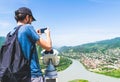 Tourist takes a photograph