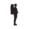 Male tourist silhouette vector illustration