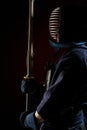 Male in tradition kendo armor Royalty Free Stock Photo
