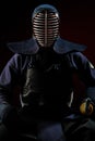 Male in tradition kendo armor Royalty Free Stock Photo