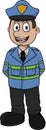 Male Traffic Officer Cartoon Color Illustration