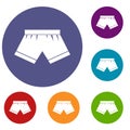 Male underwear icons set