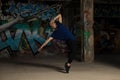 Male urban dancer standing on his toes Royalty Free Stock Photo