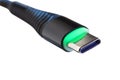 Male usb c plug with green light Royalty Free Stock Photo