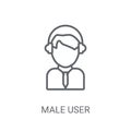 Male User Manager face icon. Trendy Male User Manager face logo