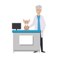 male veterinary doctor with dog