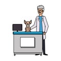 male veterinary doctor with dog