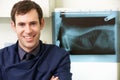 Male Veterinary Surgeon Examining X Ray In Surgery Royalty Free Stock Photo
