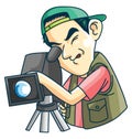 Male Videographer Color Illustration Design