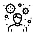 Male virus carrier icon vector outline illustration