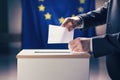 Male voice in the EU: Voting in parliamentary elections against the backdrop of the EU flag