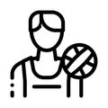 Male Volleyball Player Icon Vector Outline Illustration