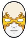 Male Volto mask with traditional pattern in cartoon style, Vector illustration