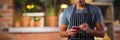 Composite image of male waiter taking order Royalty Free Stock Photo