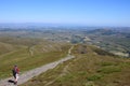 Male walker on footpath descending from Blencathra