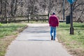 A Male Walker on the Roanoke River Greenway