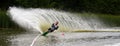 Waterskier skiing slalom Royalty Free Stock Photo