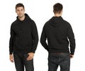 Male wearing blank black hoodie Royalty Free Stock Photo