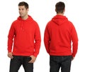 Male wearing blank red hoodie Royalty Free Stock Photo