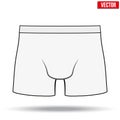 Male white underpants brief. Vector Illustration Royalty Free Stock Photo
