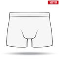 Male white underpants brief. Vector Illustration