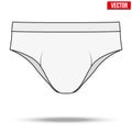 Male white underpants brief. Vector Illustration